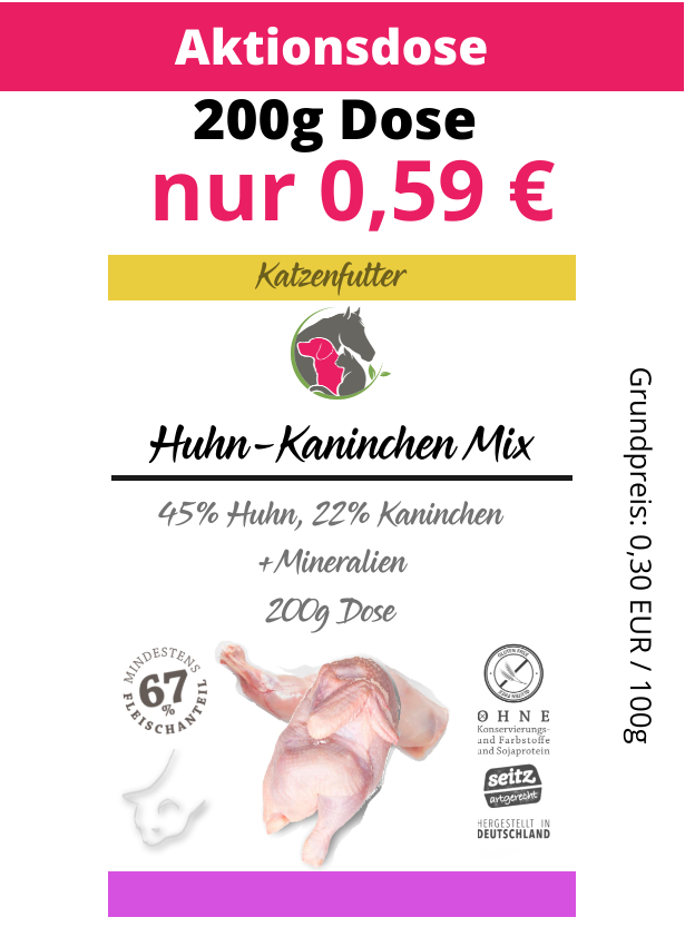 Huhn & Kaninchen - Mix 200g Dose Katzenfutter 