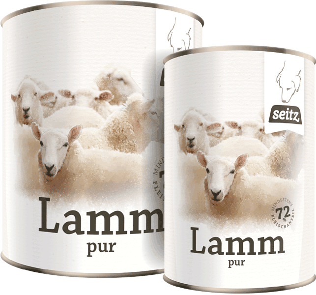 Dose Lamm pur für den Hund 72% Fleischanteil